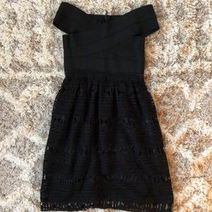 Main Strip Little Black Dress Off the Shoulder M-L